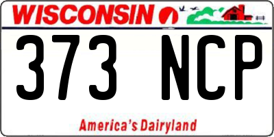 WI license plate 373NCP
