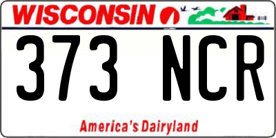 WI license plate 373NCR