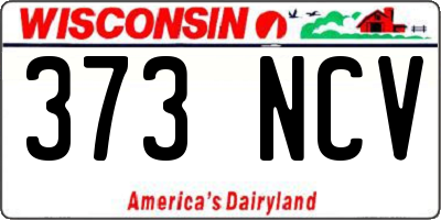 WI license plate 373NCV