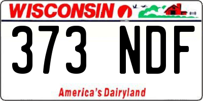 WI license plate 373NDF