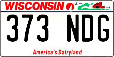 WI license plate 373NDG