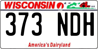 WI license plate 373NDH