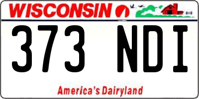 WI license plate 373NDI