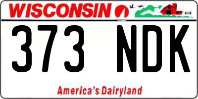 WI license plate 373NDK