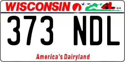 WI license plate 373NDL