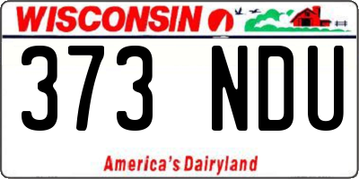 WI license plate 373NDU