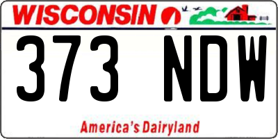 WI license plate 373NDW