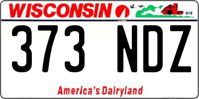 WI license plate 373NDZ