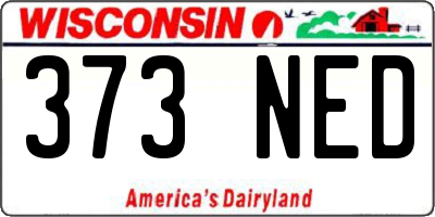 WI license plate 373NED