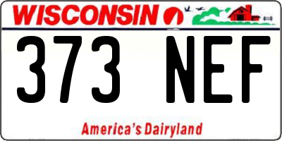 WI license plate 373NEF
