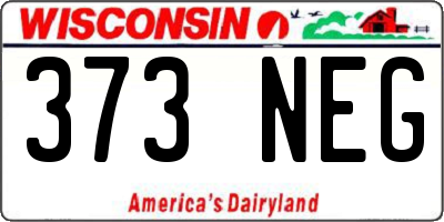 WI license plate 373NEG