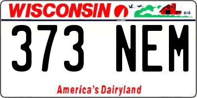 WI license plate 373NEM