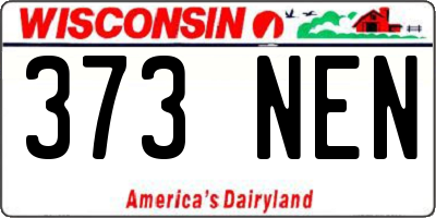 WI license plate 373NEN