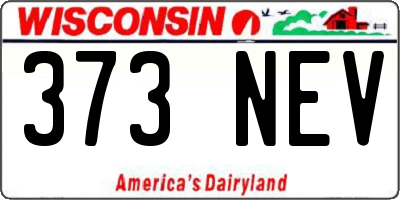 WI license plate 373NEV