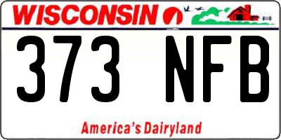 WI license plate 373NFB