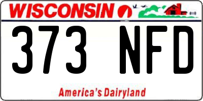 WI license plate 373NFD