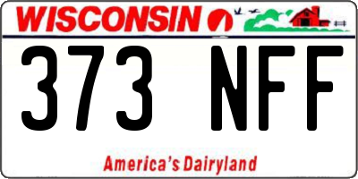 WI license plate 373NFF