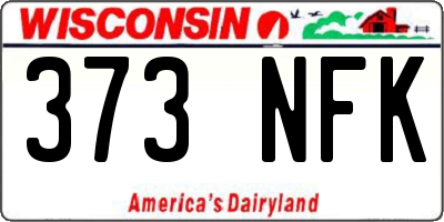 WI license plate 373NFK