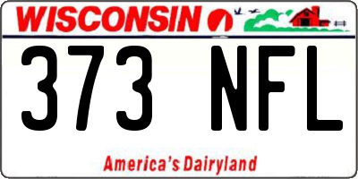 WI license plate 373NFL