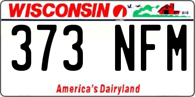 WI license plate 373NFM