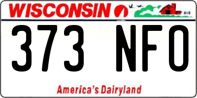 WI license plate 373NFO
