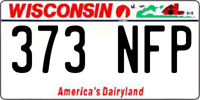 WI license plate 373NFP