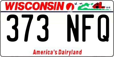WI license plate 373NFQ