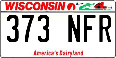 WI license plate 373NFR