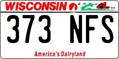 WI license plate 373NFS