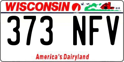 WI license plate 373NFV