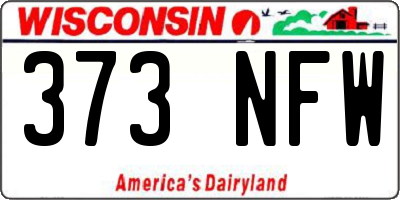 WI license plate 373NFW
