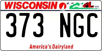 WI license plate 373NGC