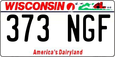 WI license plate 373NGF