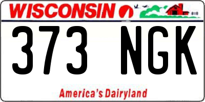 WI license plate 373NGK