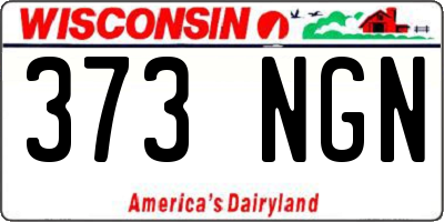 WI license plate 373NGN