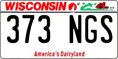 WI license plate 373NGS