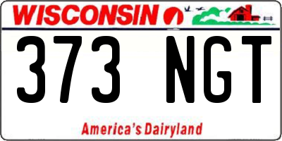 WI license plate 373NGT