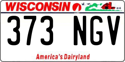 WI license plate 373NGV