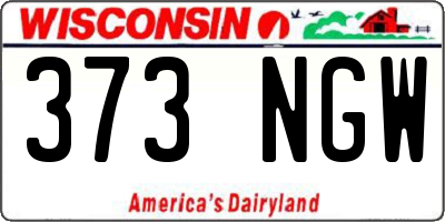 WI license plate 373NGW