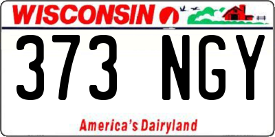 WI license plate 373NGY
