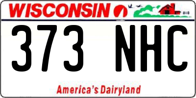 WI license plate 373NHC