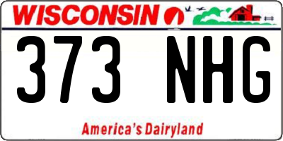 WI license plate 373NHG