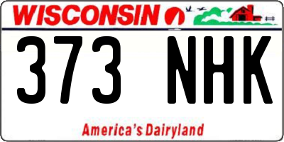 WI license plate 373NHK