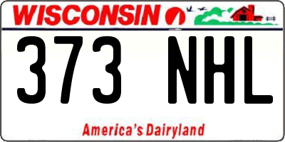 WI license plate 373NHL