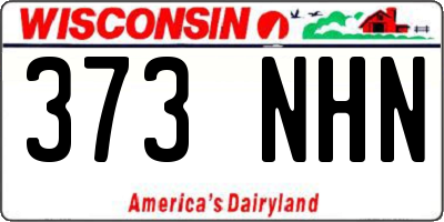 WI license plate 373NHN