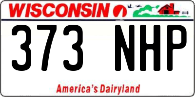 WI license plate 373NHP