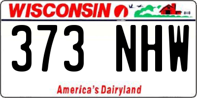 WI license plate 373NHW