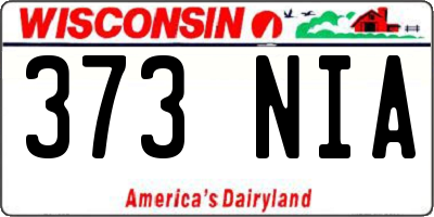 WI license plate 373NIA