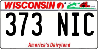 WI license plate 373NIC