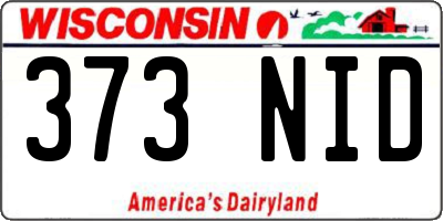 WI license plate 373NID